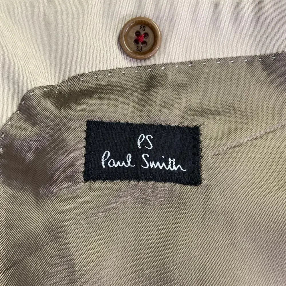 PS by PAUL SMITH Size 42 Khaki Cotton Blend Sport Coat